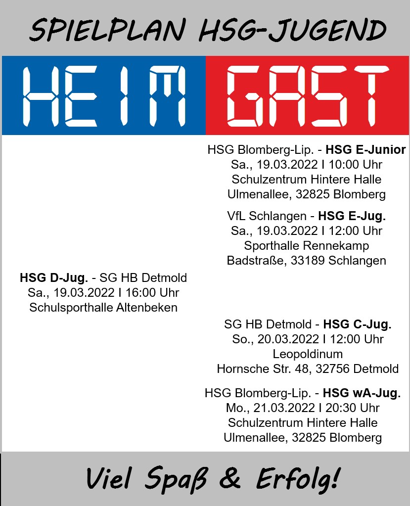 Jugend Spielplan 2