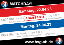 HSG-Spielplan 22. - 24. April!