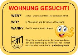 WOHNUNG GESUCHT!