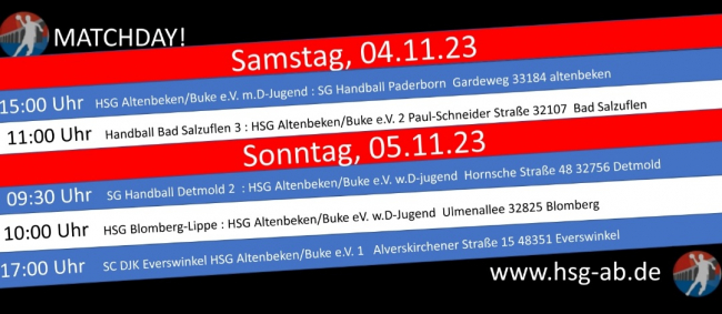 Spieltag, 04.11-05.11.2023