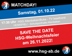 HSG-Spielplan 01.-02. Oktober!