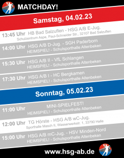 HSG-Spielplan 04.-05. Feb.!