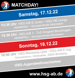 HSG-Spielplan 17.-18. Dez.!