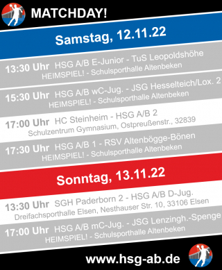 HSG-Spielplan 12.-13. Nov.!
