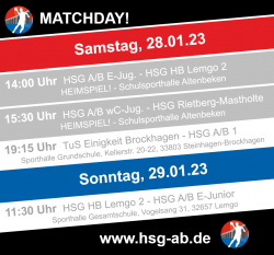 HSG-Spielplan 28.-29. Jan.!