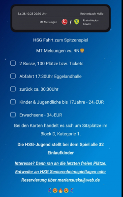 HSG Fahrt zum Spitzenspiel