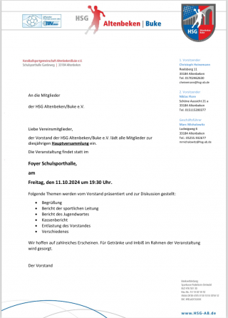 JHV am 11.10 um 19:30