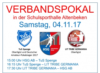 Samstag, 04.11.17 - Verbandspokal in der Schulsporthalle Altenbeken!