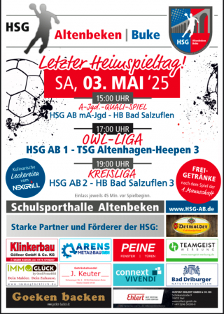 Letztes Heimspiel der ERSTEN und Saisonabschlussfeier