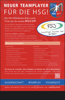 FSJ-ler für die Saison 2023/2024 gesucht