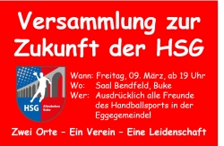 Erinnerung: Versammlung zur Zukunft der HSG