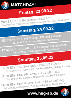 HSG-Spielplan 23.-25. September!