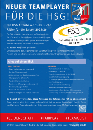 Ein FSJ bei der HSG Altenbeken/Buke – Spaß, Entwicklung und soziales Engagement